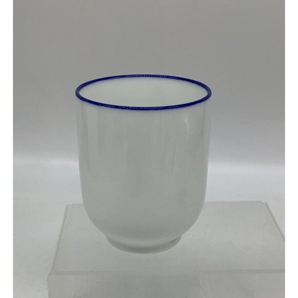 Cartoon Japanese Sumo Wrestling Sake Cups With Blue Rim & Signed Base Set Of 2 P - Picture 3 of 10